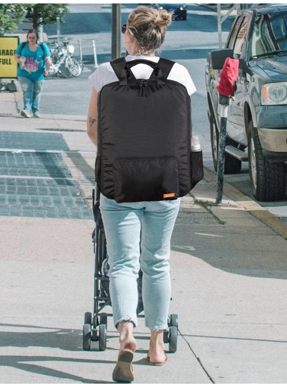 Men's Black Travel Stroller Backpack